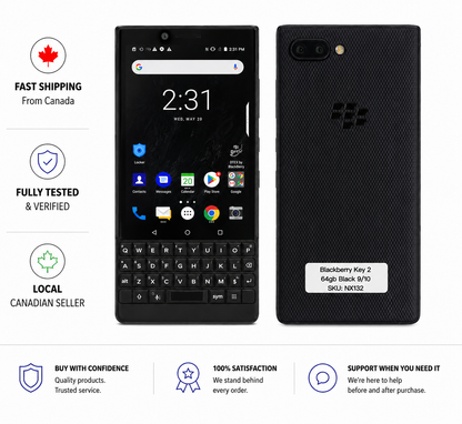 Blackberry Key 2 - 64GB - Black - Excellent Condition