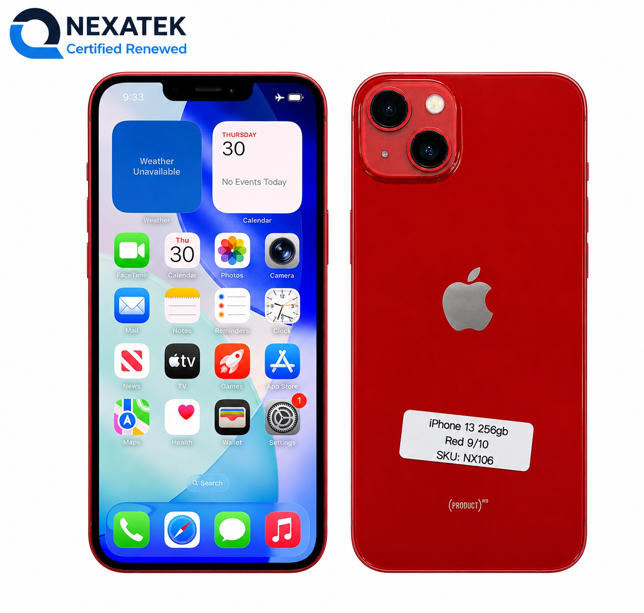 Apple iPhone 13 Red 256GB, Unlocked - 85% Battery - Excellent Condition